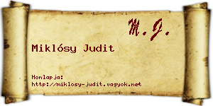 Miklósy Judit névjegykártya