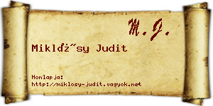 Miklósy Judit névjegykártya